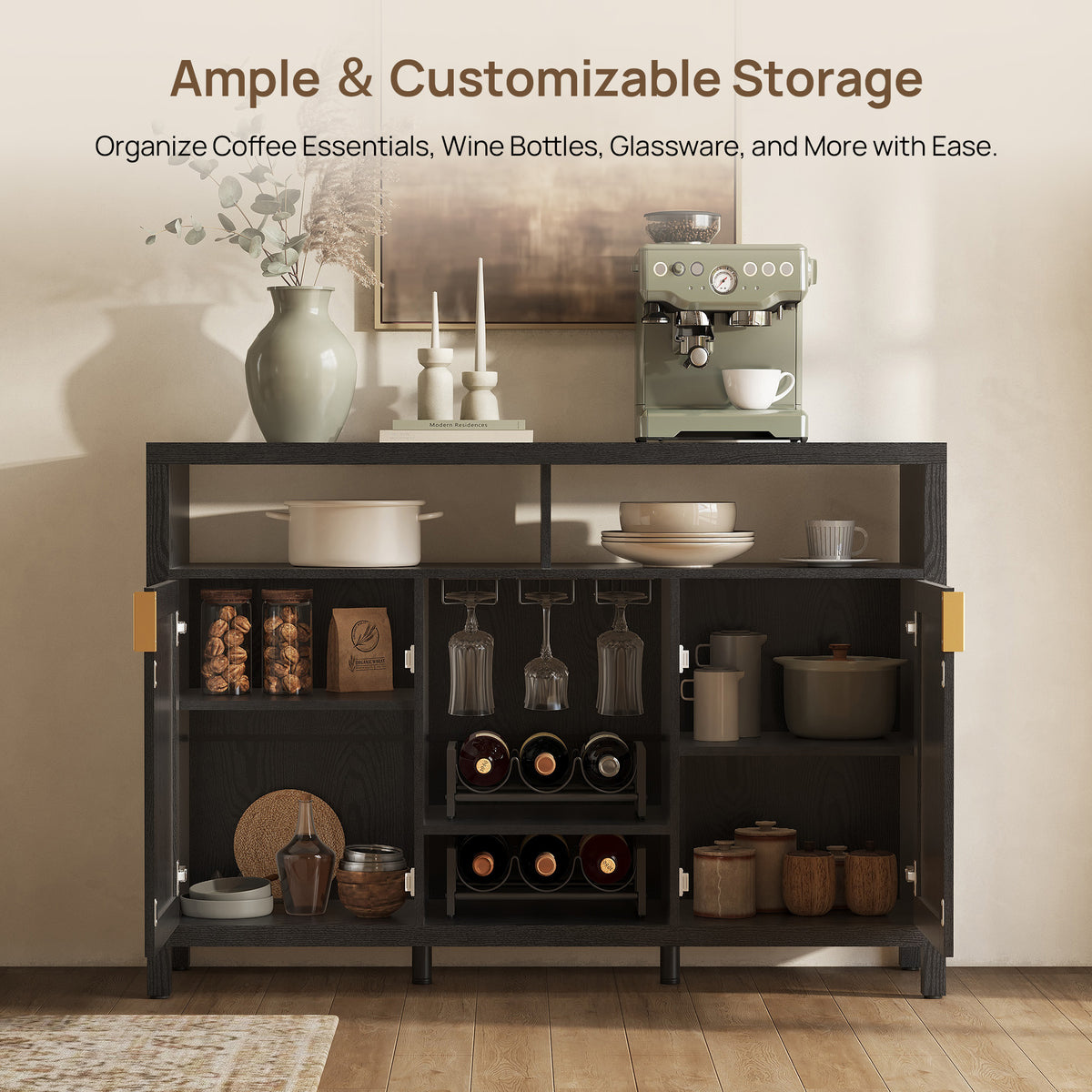 Savanna Bar Cabinet with Glass Holder