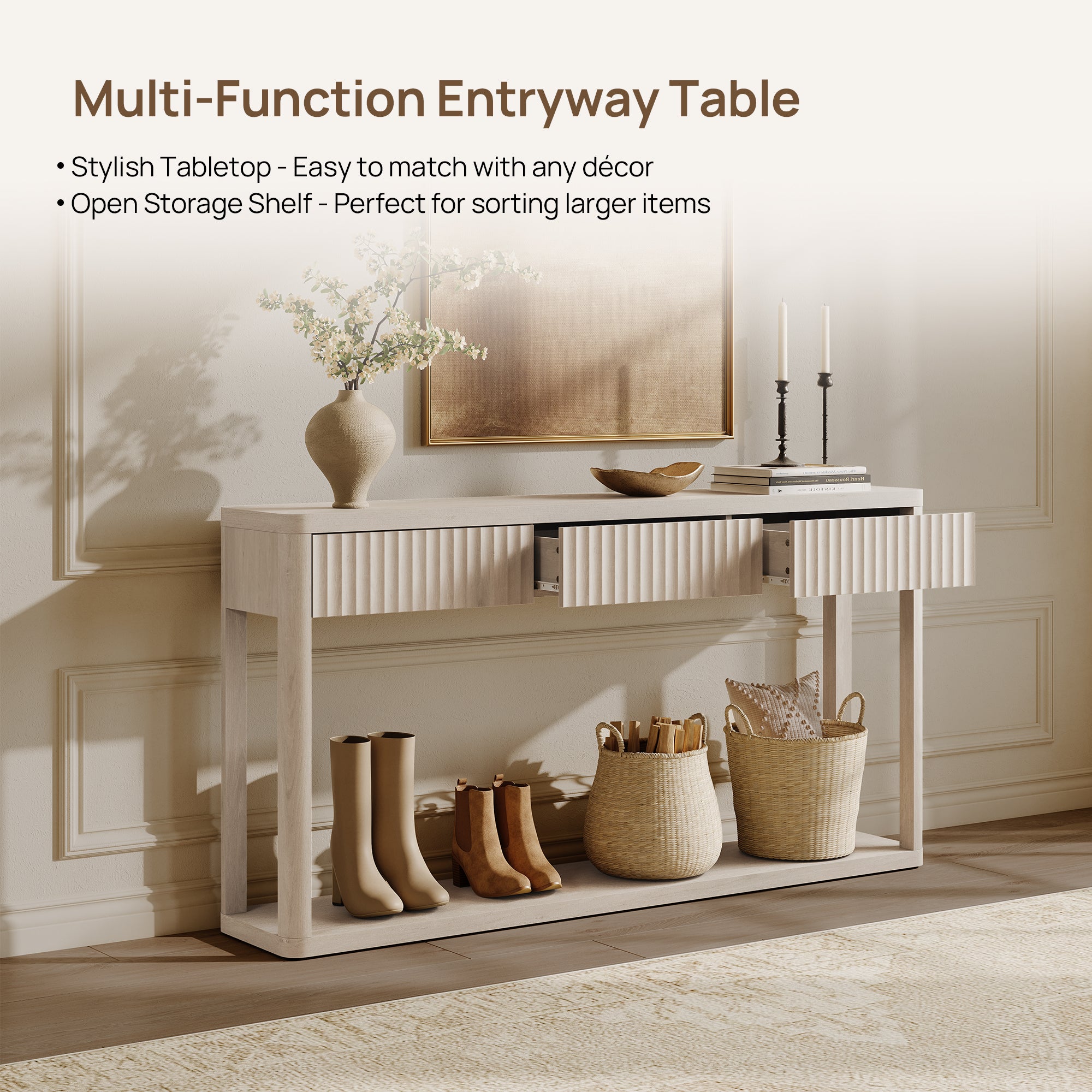 Cas Modern Console Table with 3 Drawers