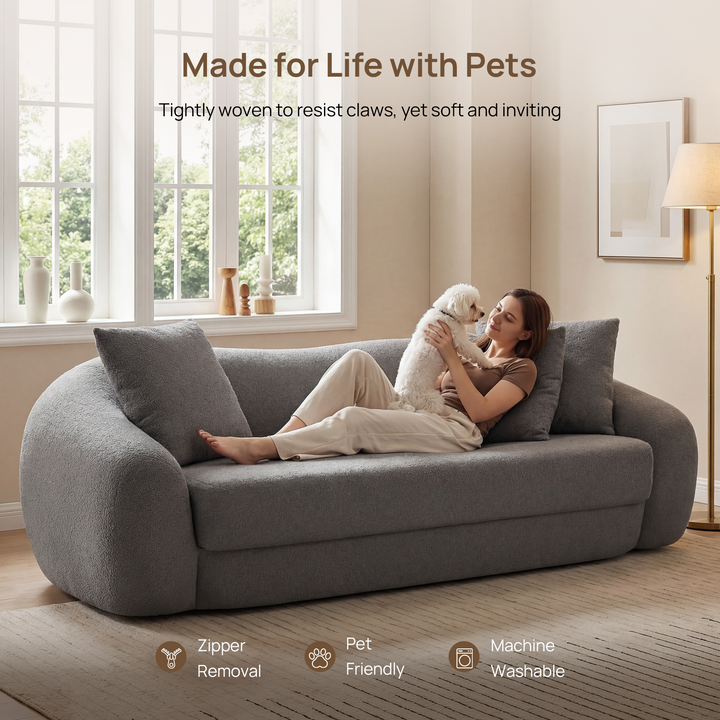 Nimbus 3 Seater Sofa Couch, Dark Grey