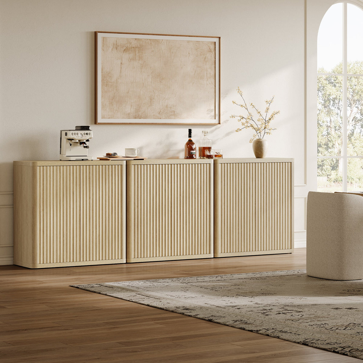 Cas TV Stand with 2-Door Storage, Set of 3