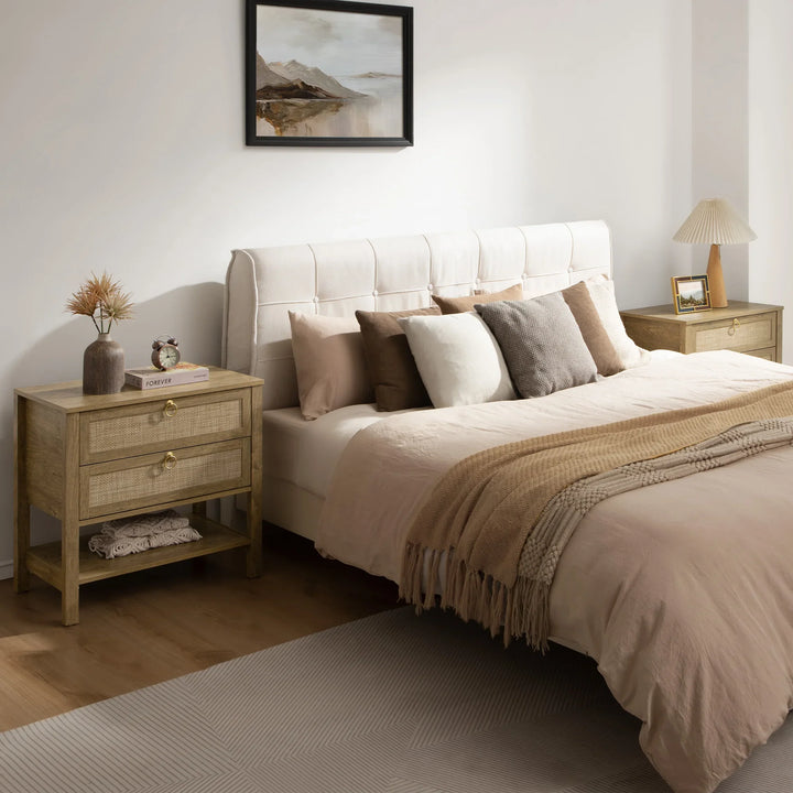 Terra 4 Doors Sideboard and 2 Drawers Nightstands Set for Living Room