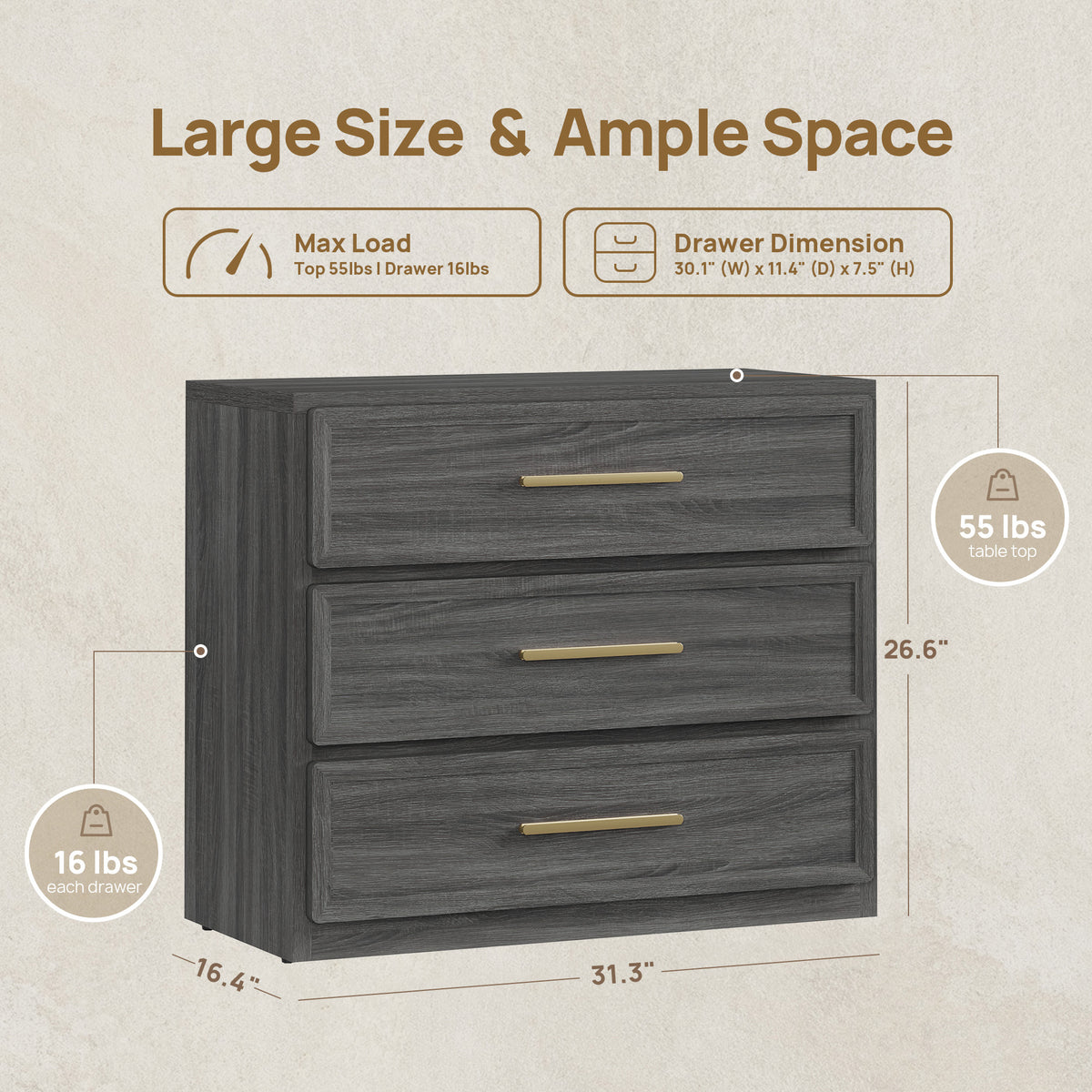 Crescent Modular Dresser with 9 Drawers