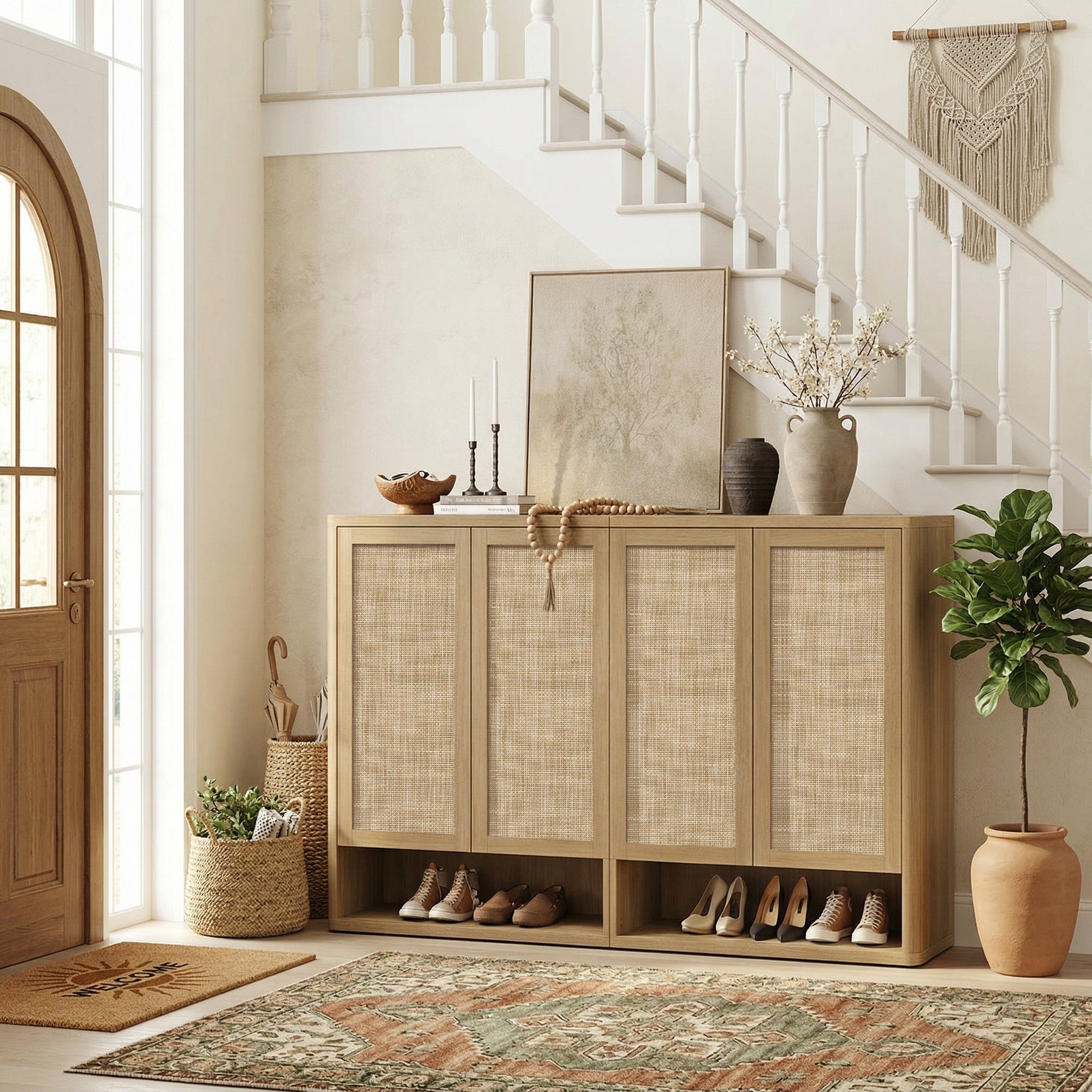 Zura 50-Pair Shoe Cabinet with 4 Doors