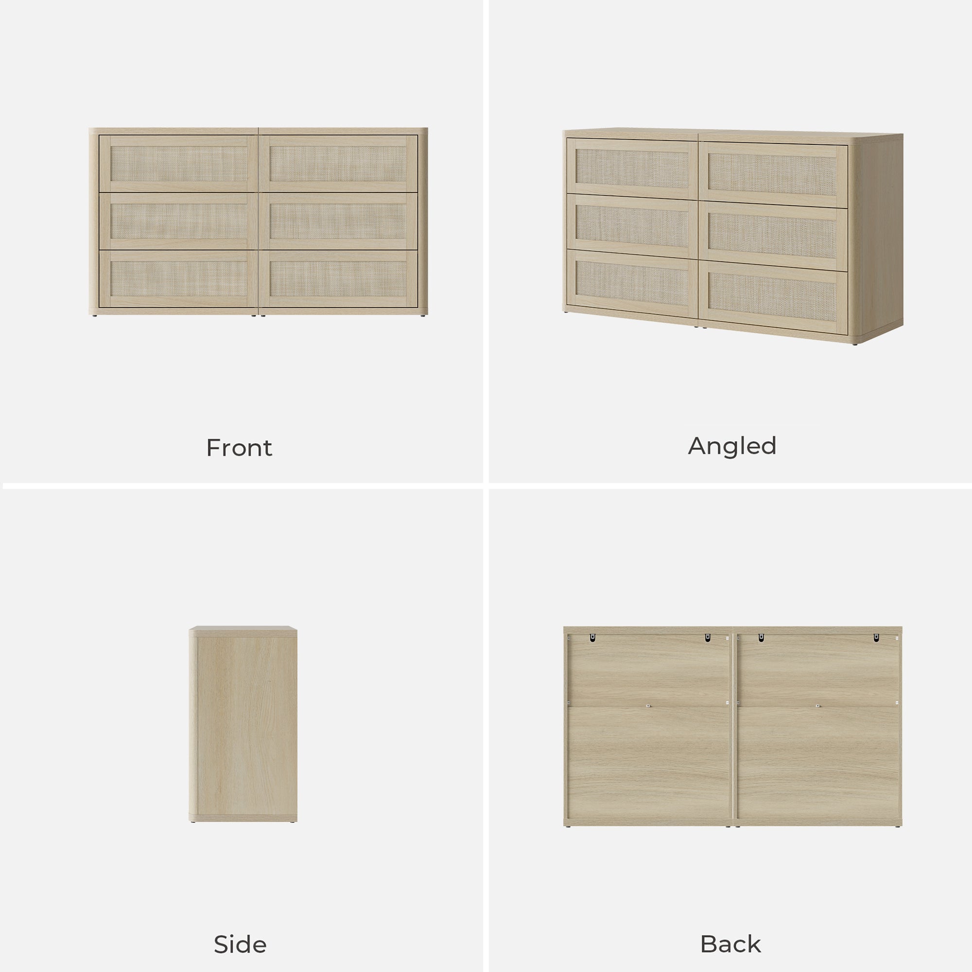 Zura 6 Drawers Dresser, Modular Design