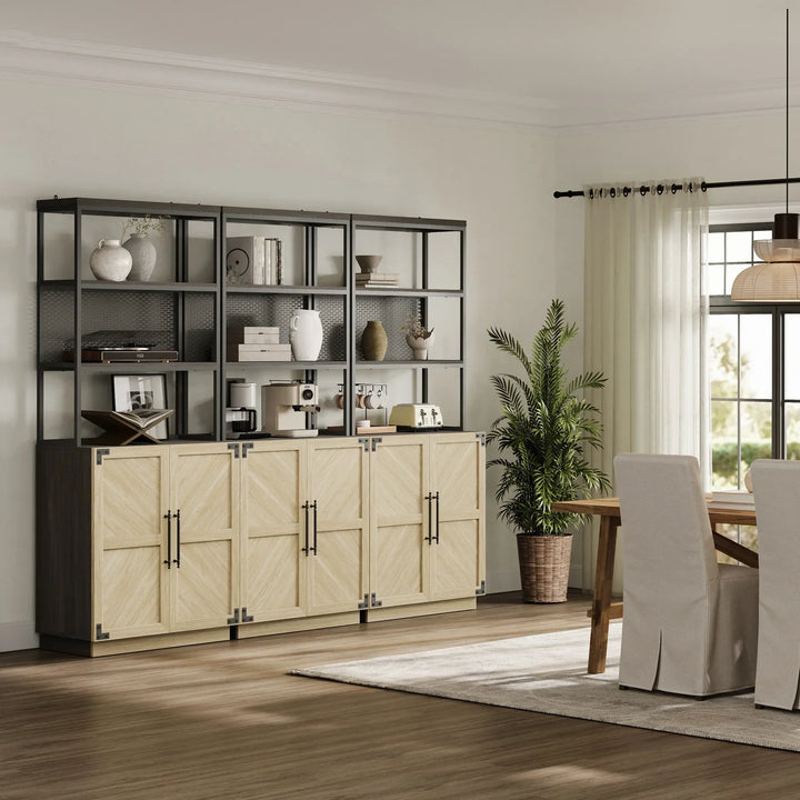 Willow 2 Doors Bookshelf, 75.3 Inch Tall