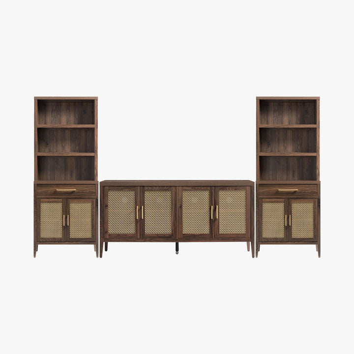 Andy TV Stand for 65 Inch TV and Bookcase Sets