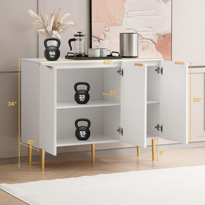 Opus White Buffet Cabinet - Sicotas
