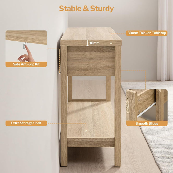 Savanna Console Table with 2 Drawers - Sicotas