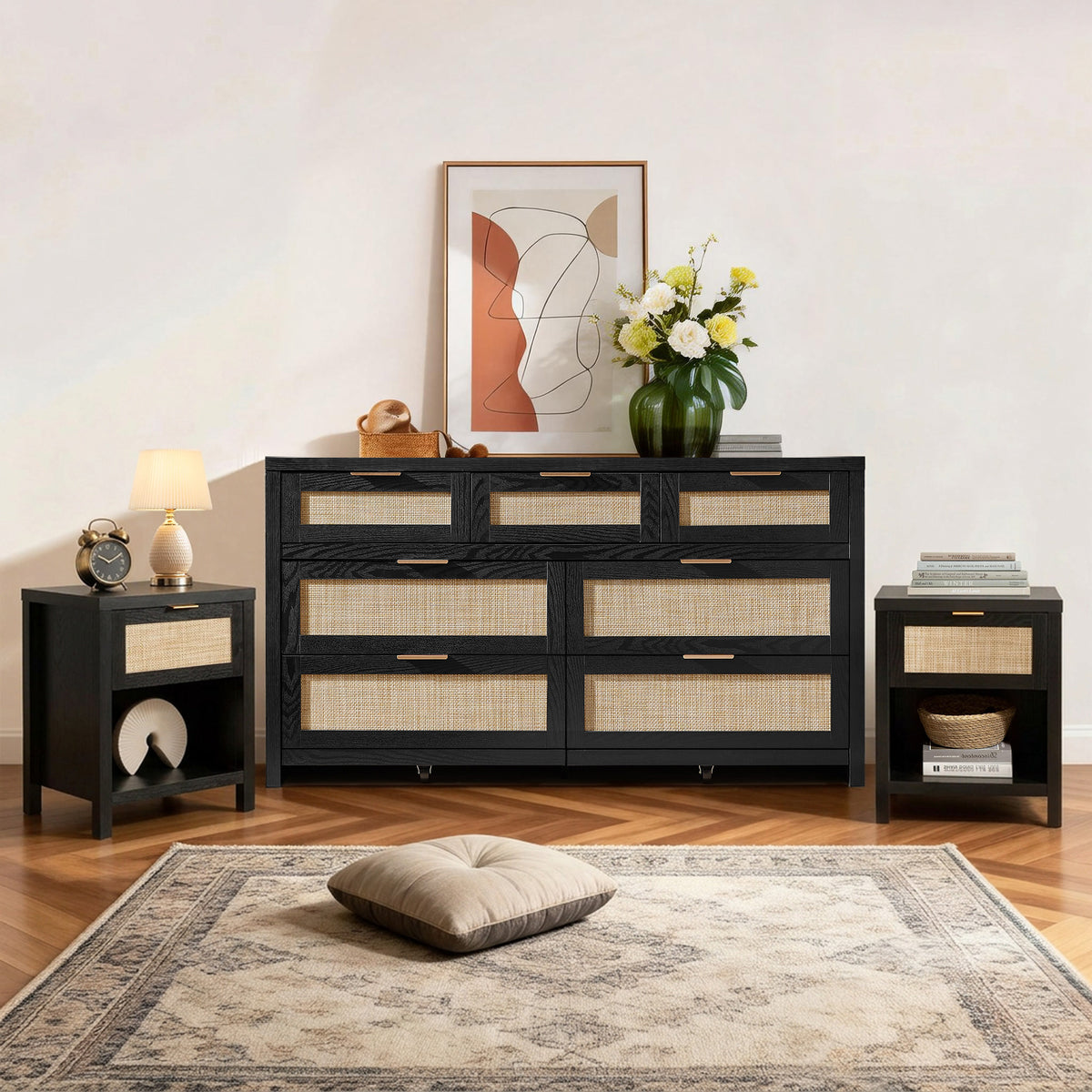 Savanna Nightstand and Dresser Set