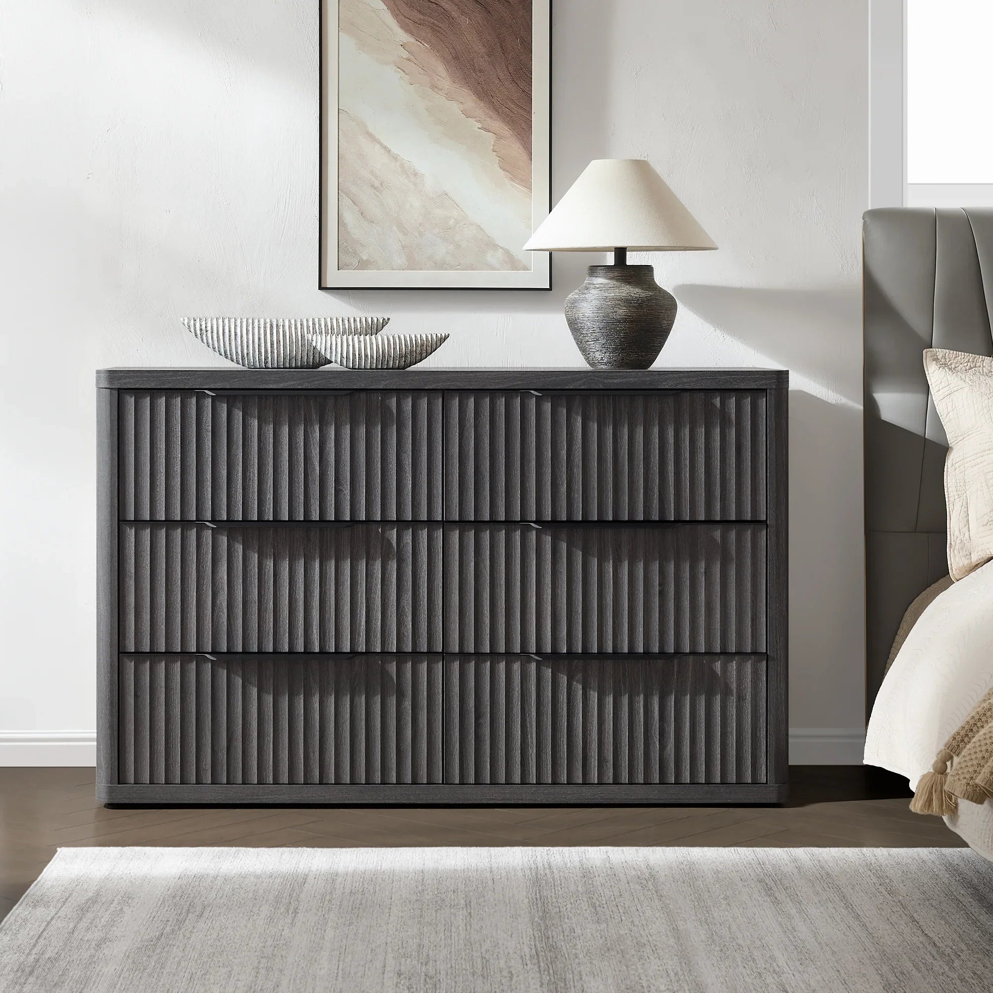 Cas 6 Drawers Dresser and 3 Drawers Nightstands Set