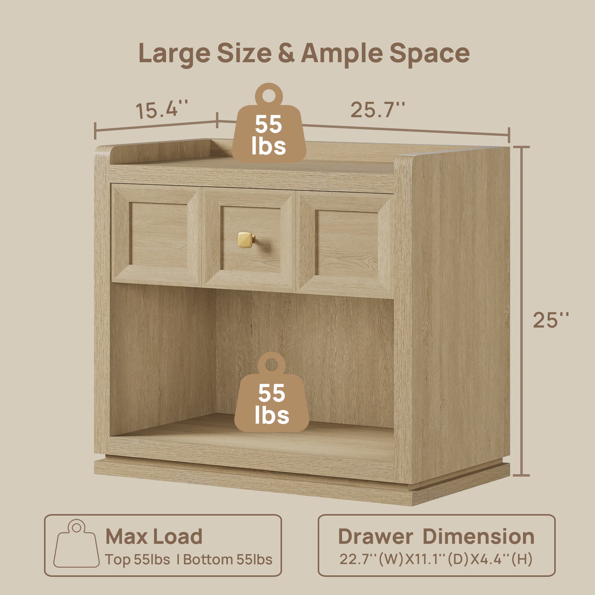 Helio 1-Drawer Nightstand Set of 2