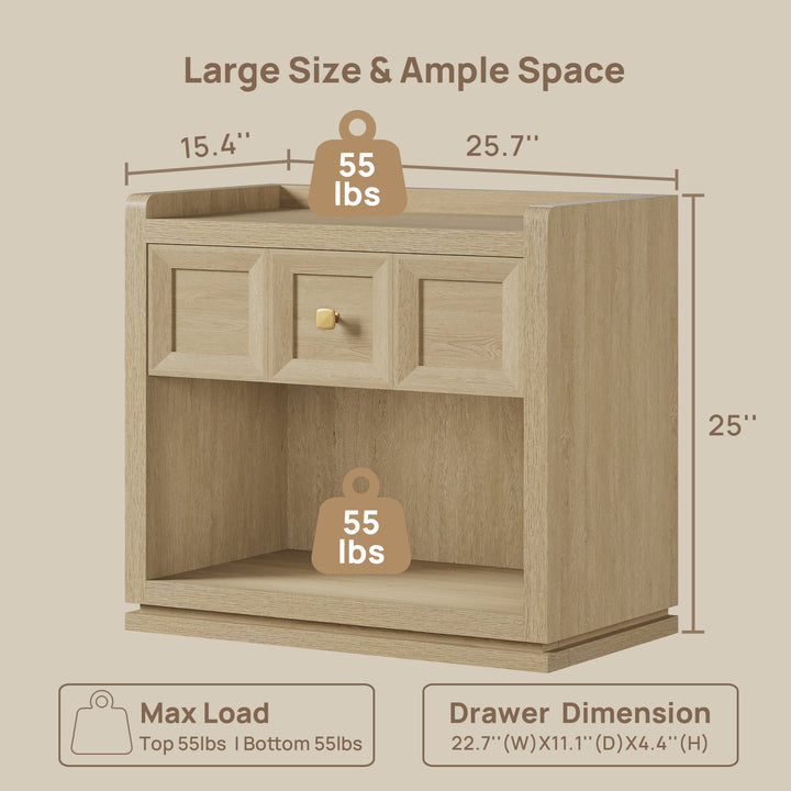 Helio 1-Drawer Nightstand Set of 2