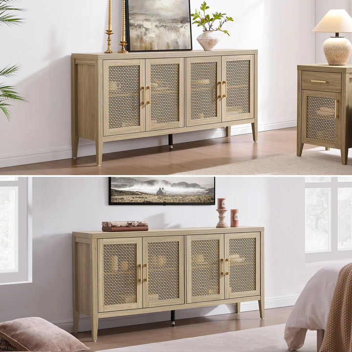 Andy TV Stand with 4 Doors - 1 Piece - Espresso Brown