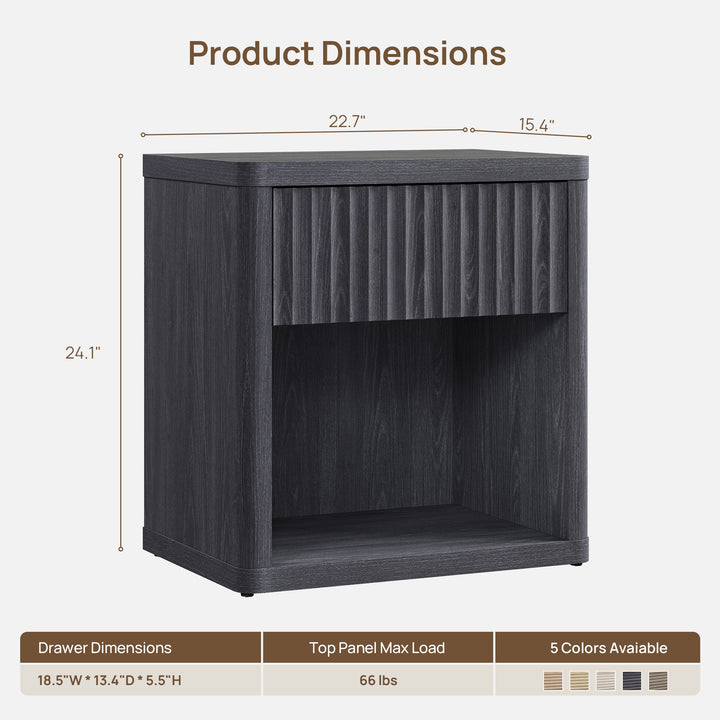 Cas Night Stand with Storage, Set of 2