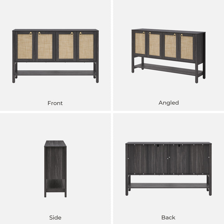 Terra TV Stand, 4 Doors, Obsidian, Set of 2