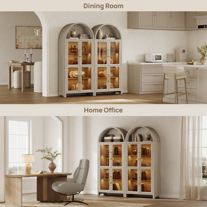 Helio Modern Glass-Door Display Cabinet