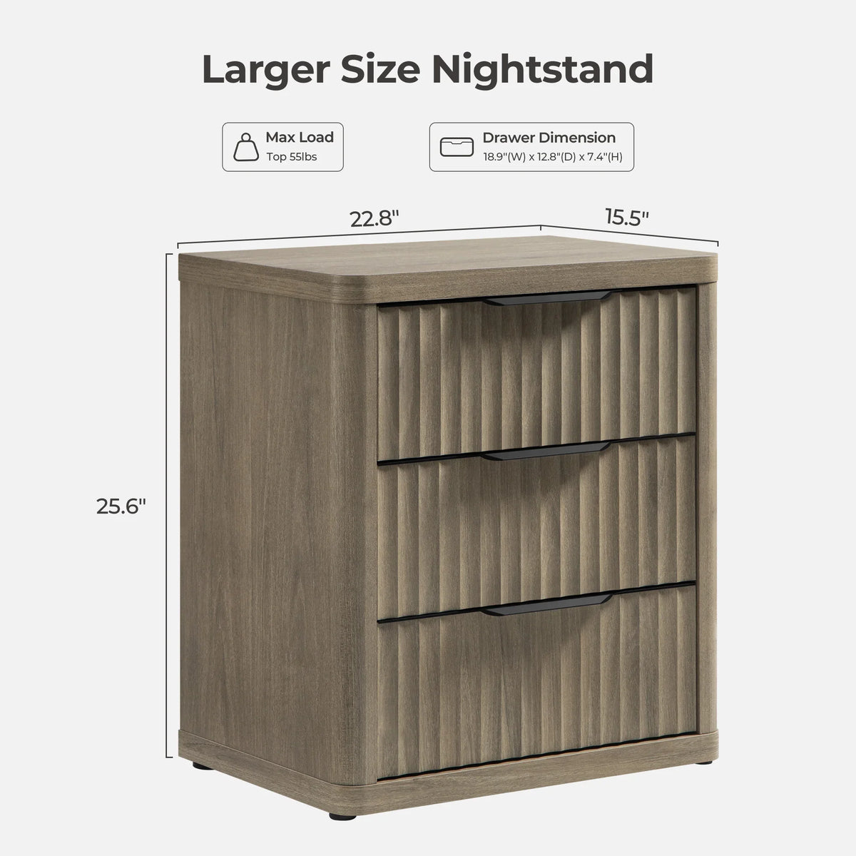 Cas 3 Drawers Nightstand (Test)
