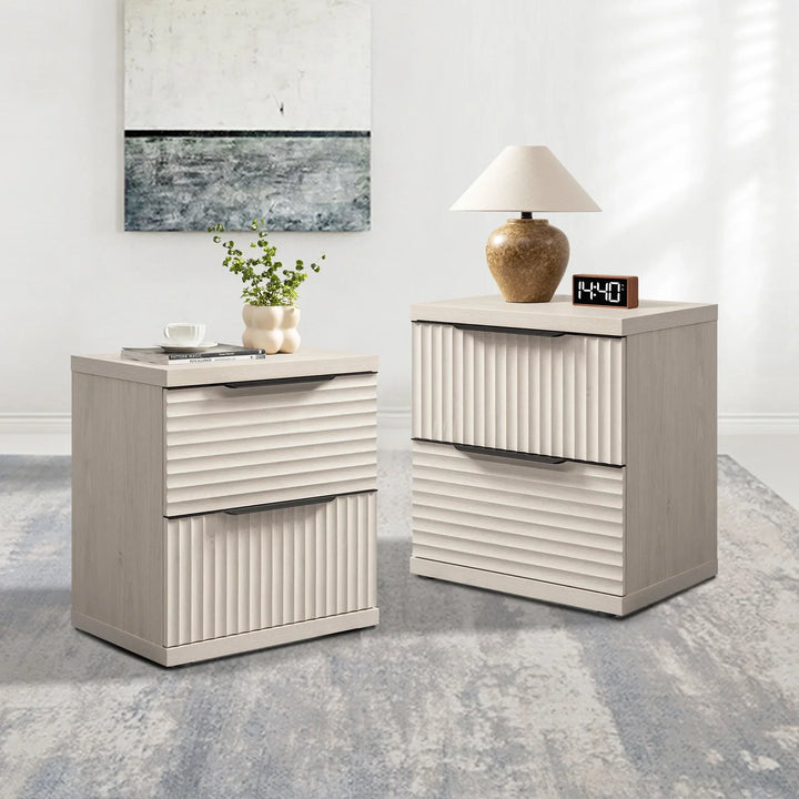 Stria Nightstand with Drawers