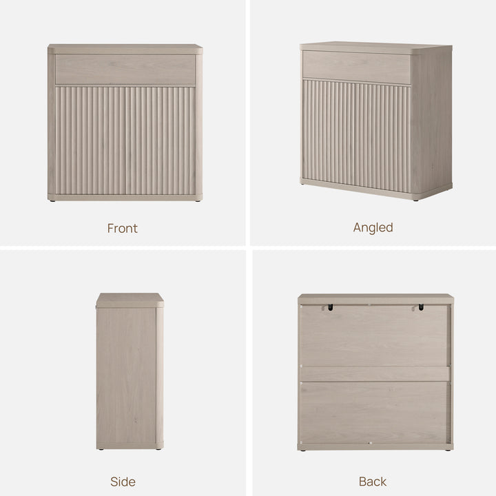 Cas Fluted Sideboard Buffet, Large Storage, Set of 3