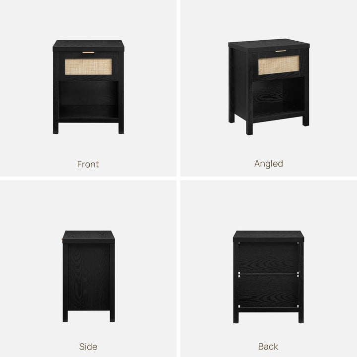 Savanna Rattan Nightstand with 1 Drawer - 1 Piece - Reclaimed Light Oak