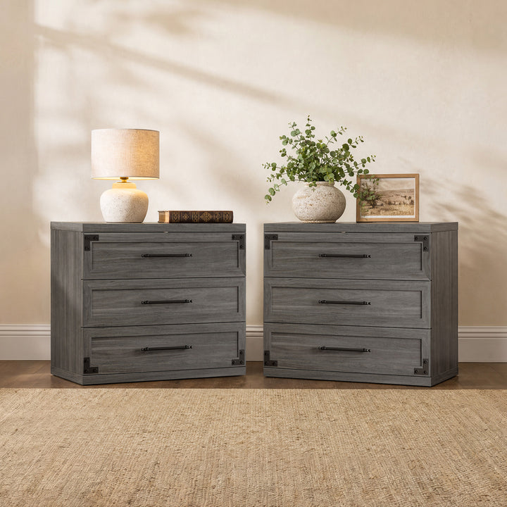 Willow 3-Drawers Nightstands Set