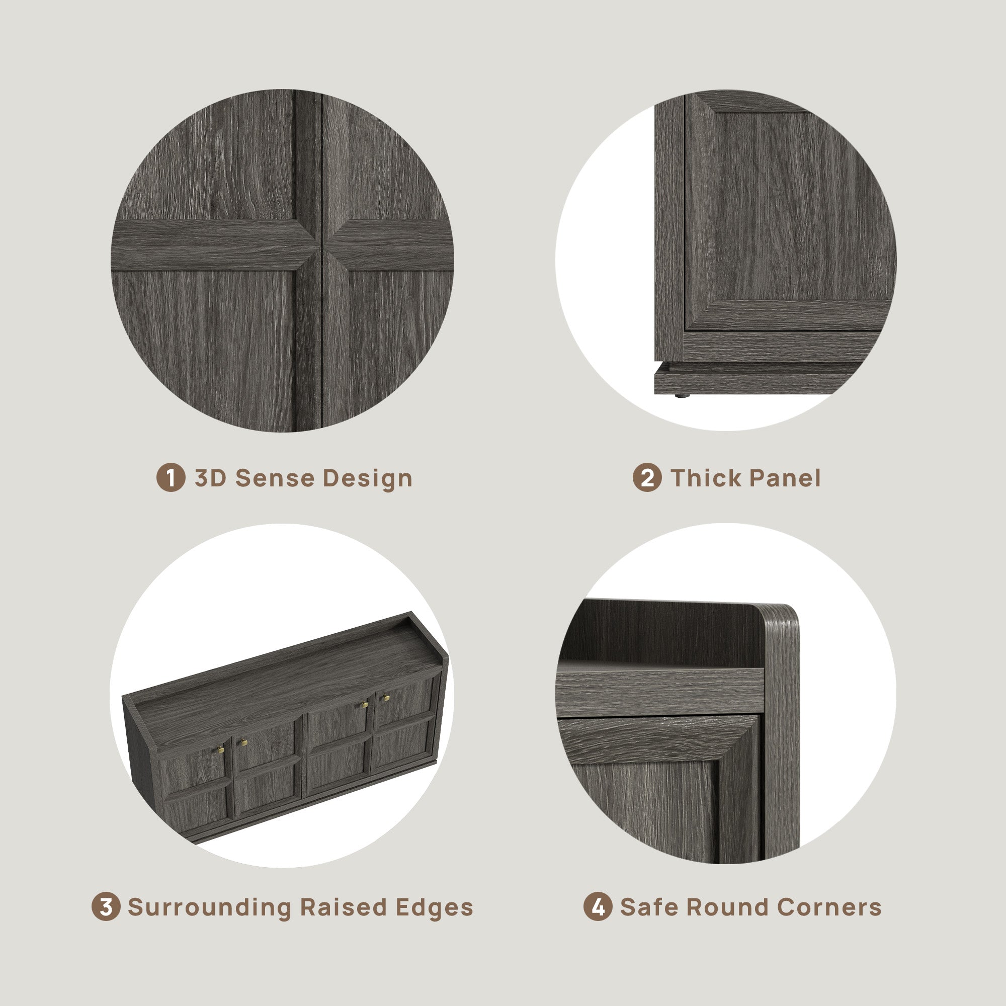 Helio Black Sideboard with 4 Doors