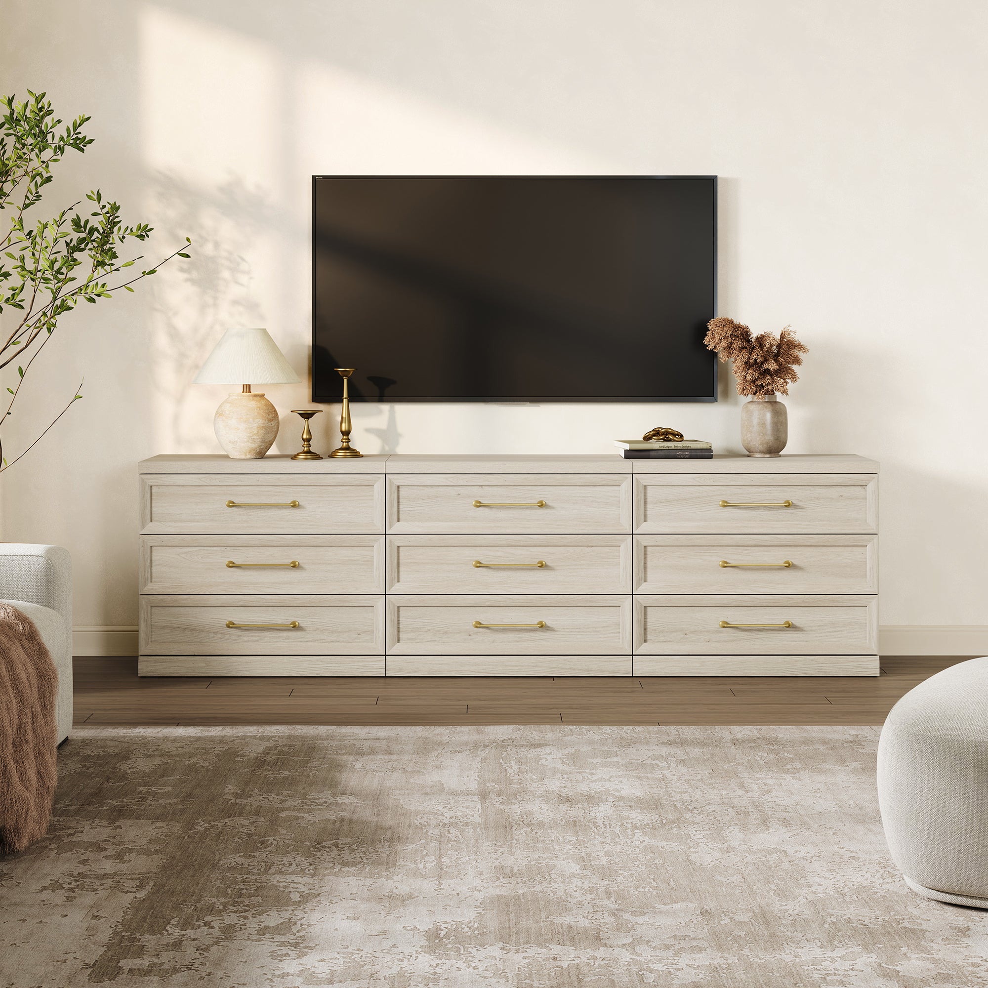 Helio Modern Nightstand with 3 Drawers, 30'' Wide