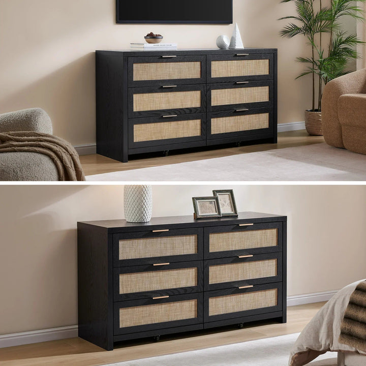 Savanna Rattan 6-Drawer Dresser, 56.8'' Wide