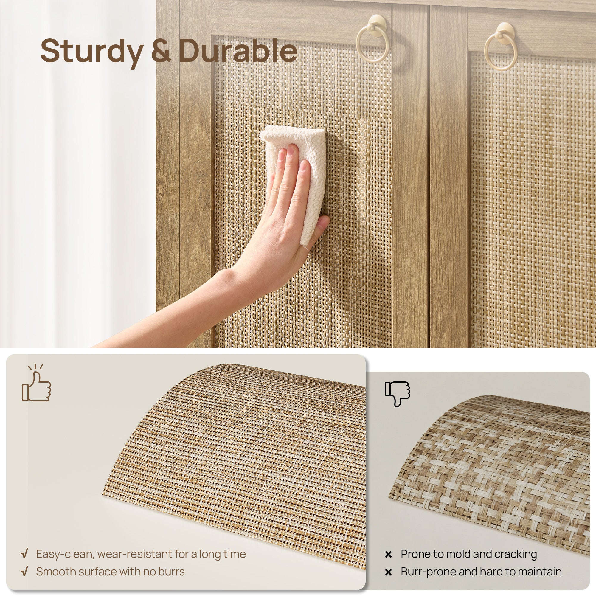 Terra Rattan Sideboard Cabinet, Modern Storage