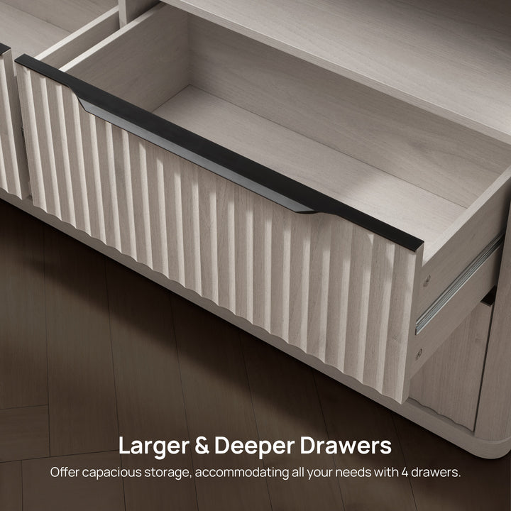 Cas 4 Drawer dresser with Open Shelf