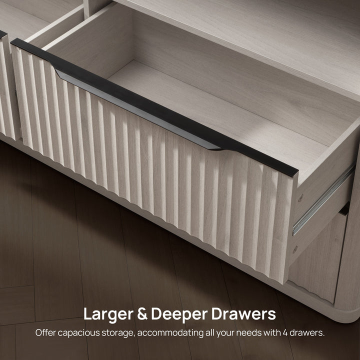 Cas 4 Drawer dresser with Open Shelf, Set of 2