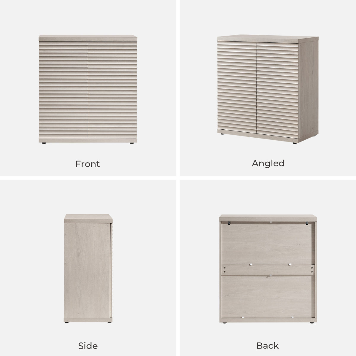 Stria Fluted Sideboards with 2 Doors, Set of 2