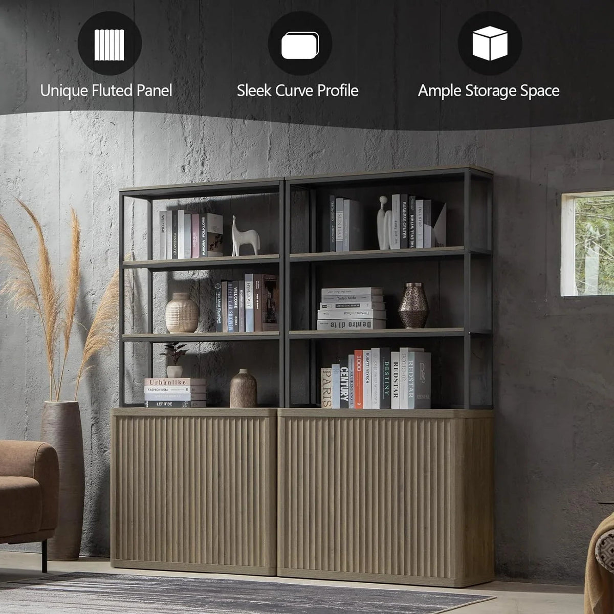 Cas Book Shelf with Storage, Set of 3