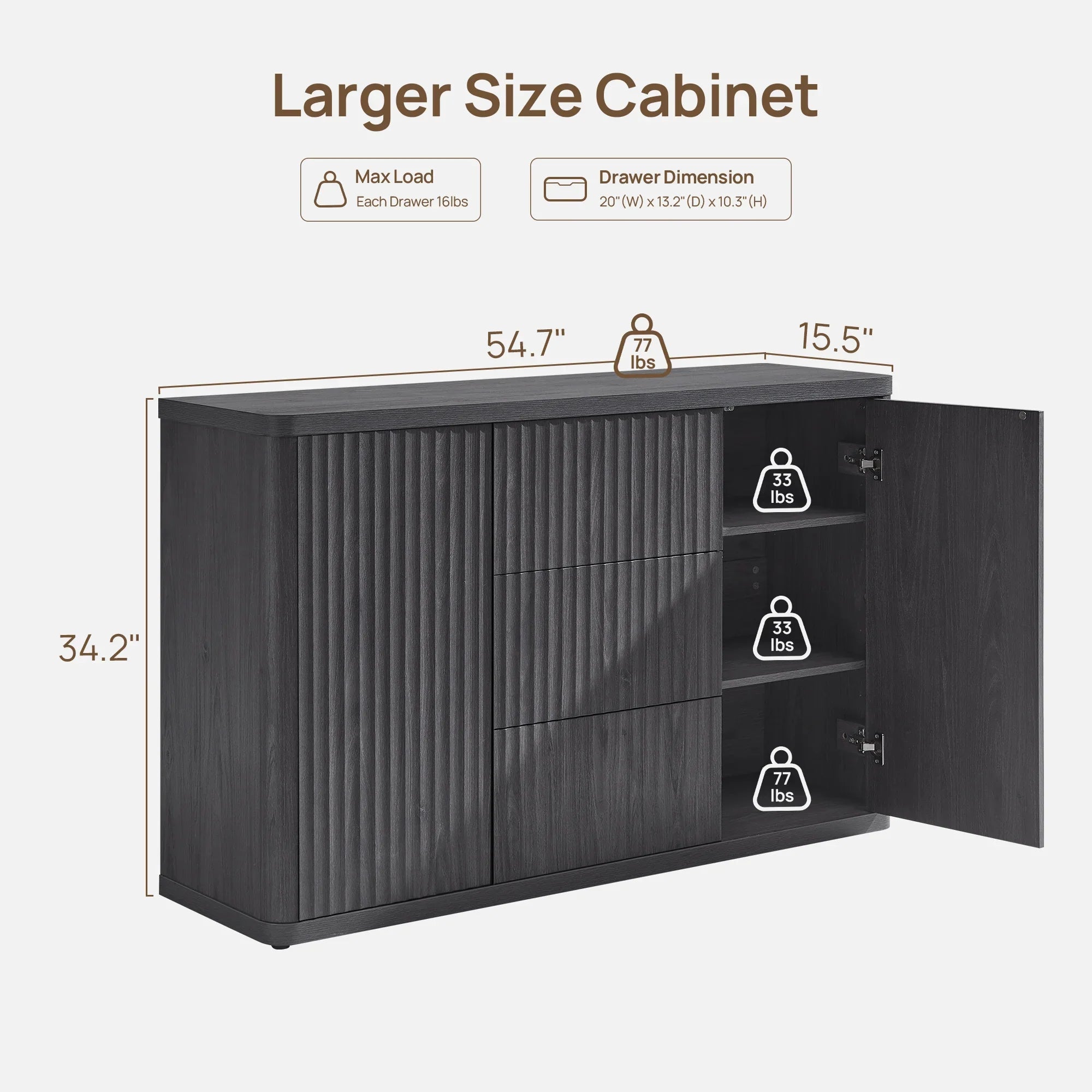 Cas Sideboards with 3 Drawer and 2 Doors