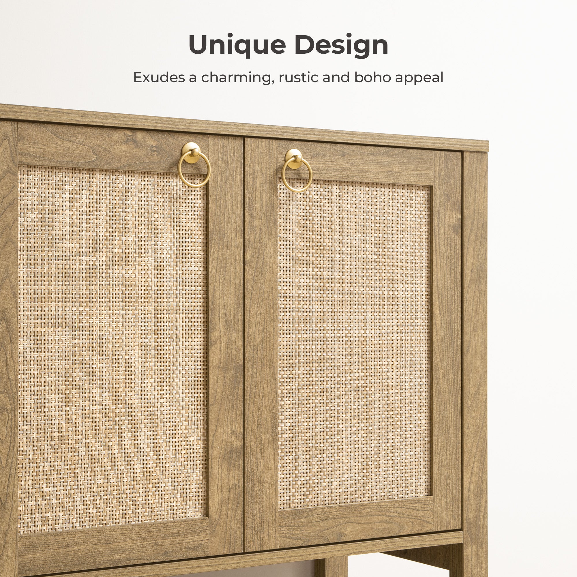 Terra 4 Doors Sideboard and 2 Drawers Nightstands Set for Living Room