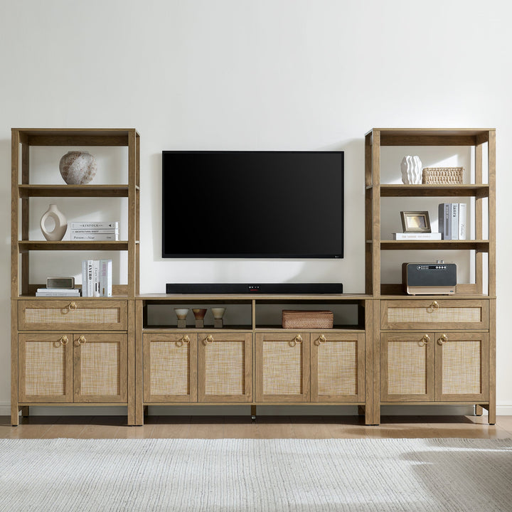Terra 68.5" Bookshelf with Drawers, Set of 3