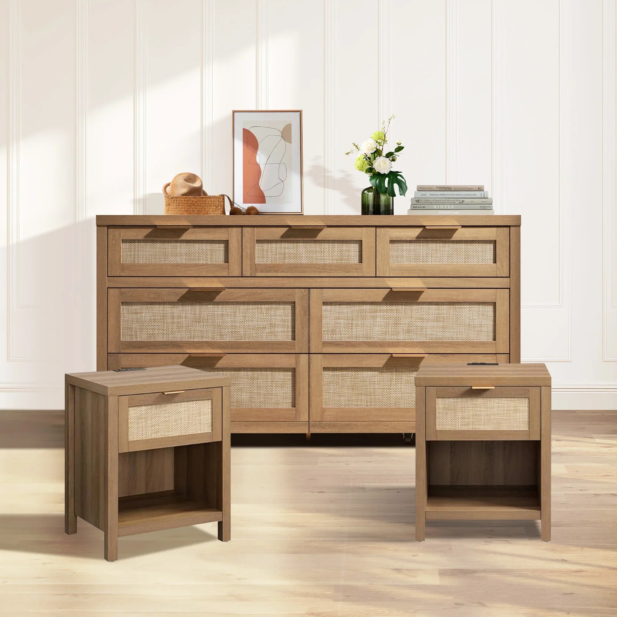 Savanna Cabinet Bedroom Set with Charging Station