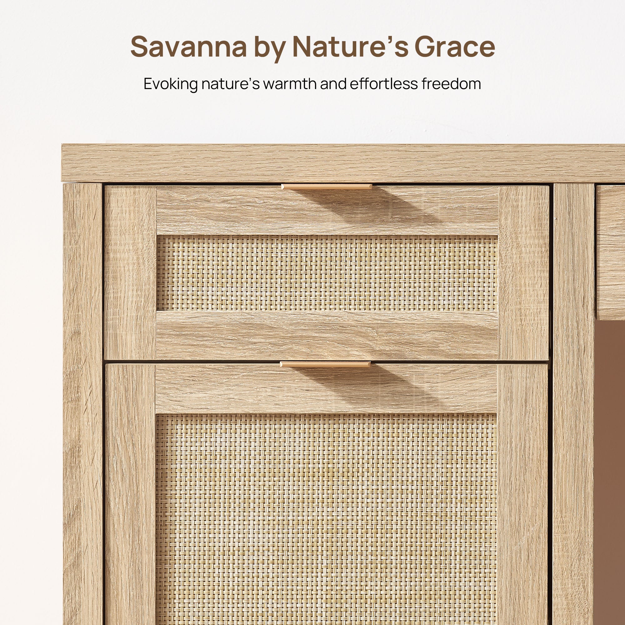 Savanna Rattan Computer Desk, 55-Inch Wide