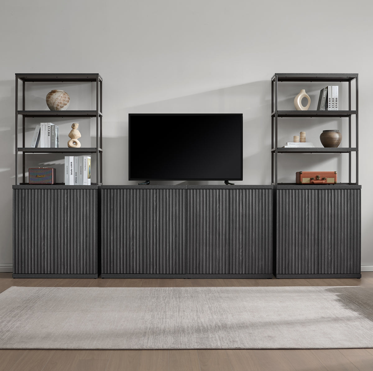 Stria Bookshelf, 2 Doors, Set of 3