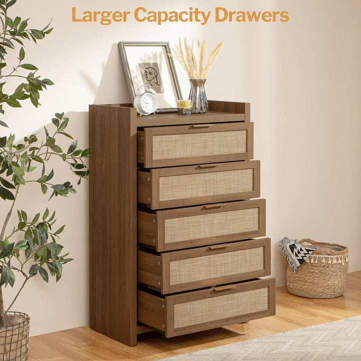 Savanna Rattan Dresser, 5 Drawers