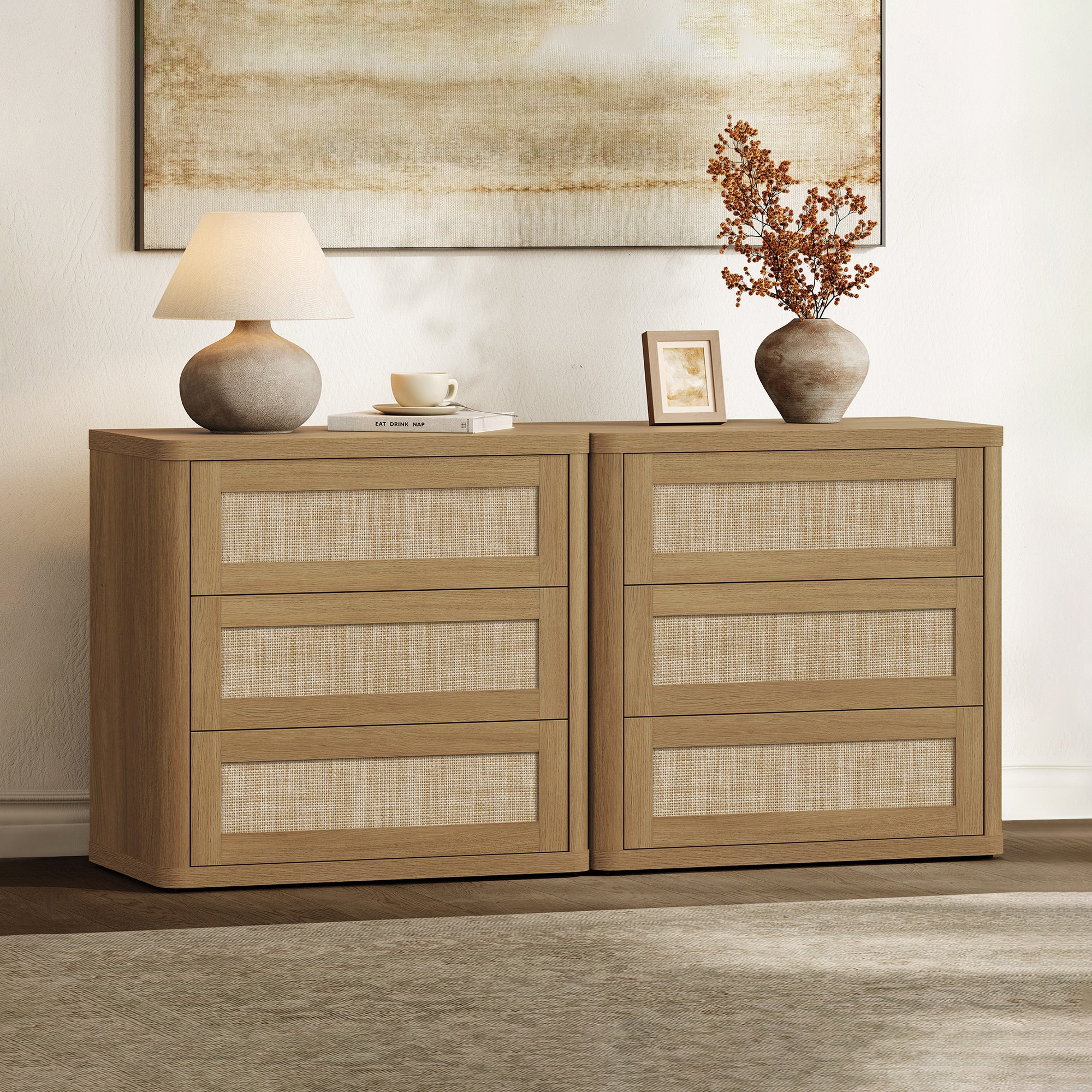 Zura Nightstand with 3 Drawers