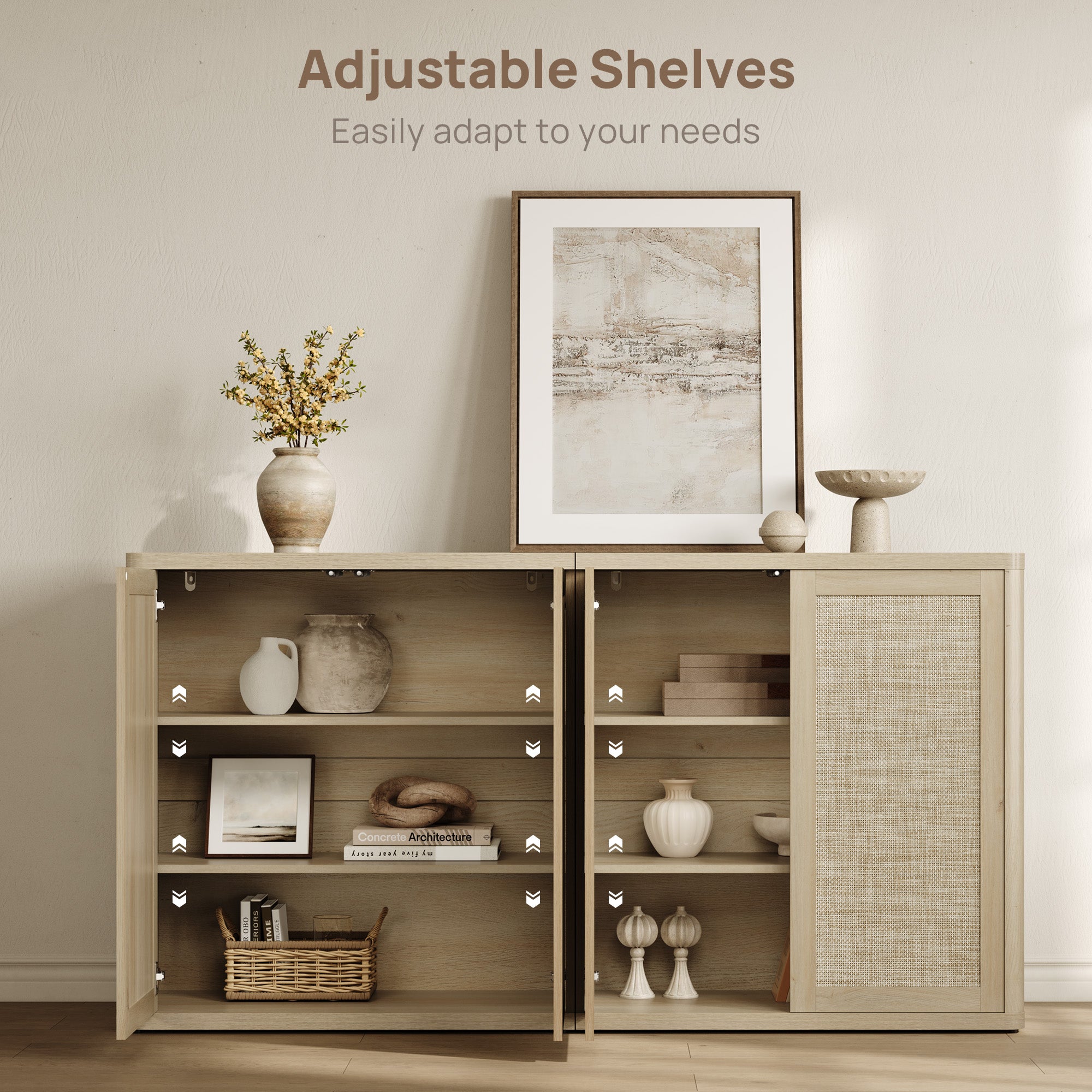 Zura 2-Door Buffet Cabinet, Large Storage