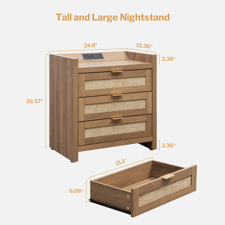 Savanna 3 Drawers Nightstand