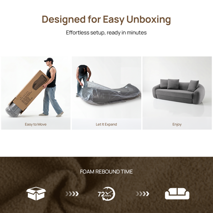 Nimbus 3 Seater Sofa Couch, Dark Grey