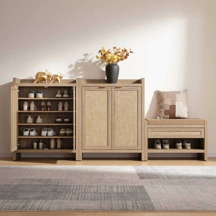 Savanna 2-Door Shoe Storage Cabinet, Set of 2