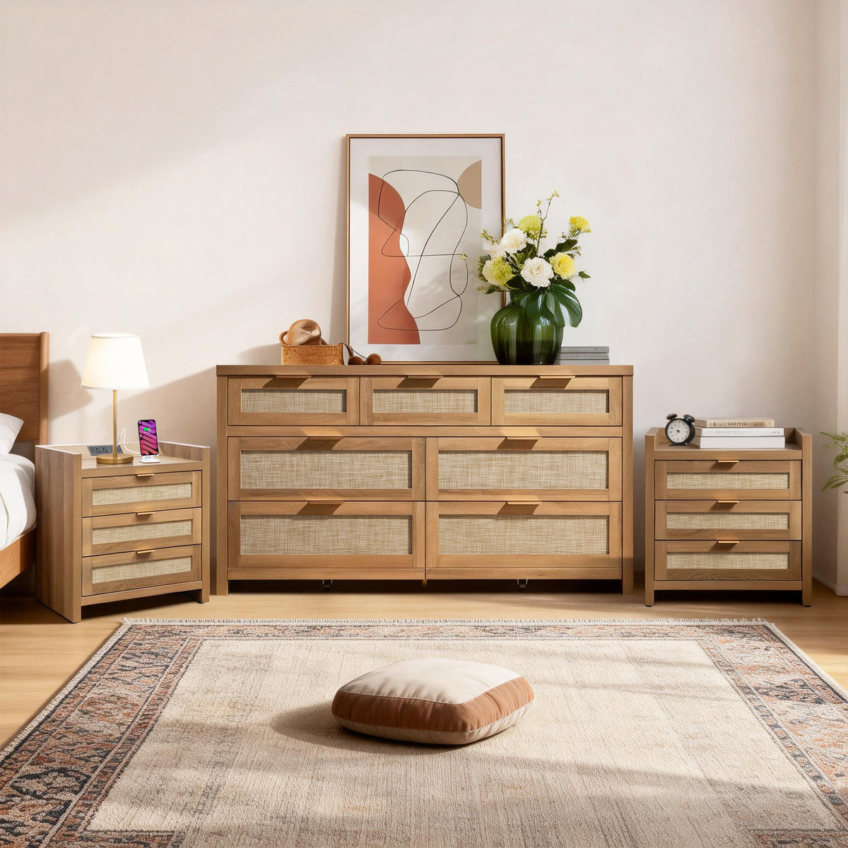Savanna 7 Drawers Dresser and Nightstand Set