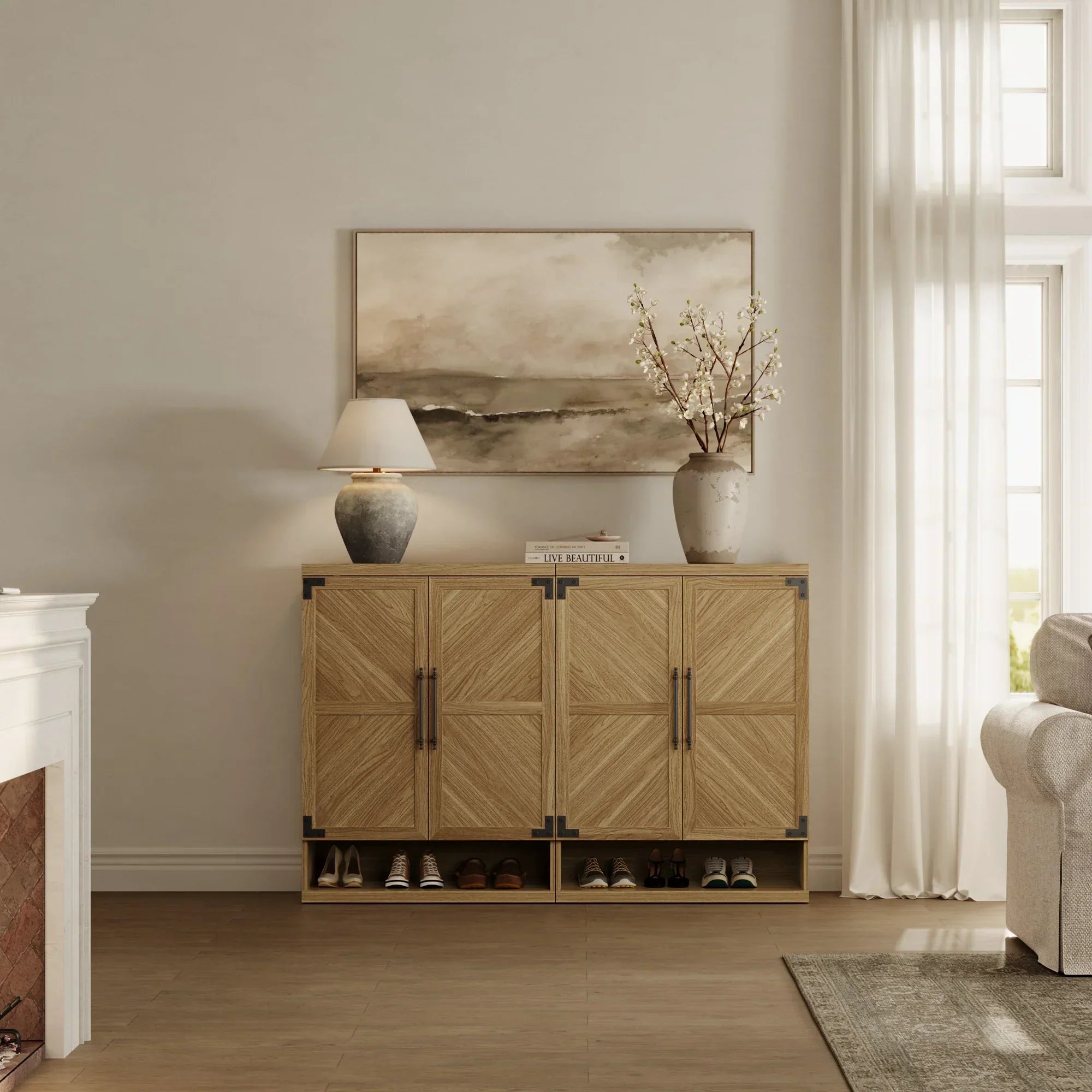 Willow Shoe Cabinet with 2 Doors for Entryway