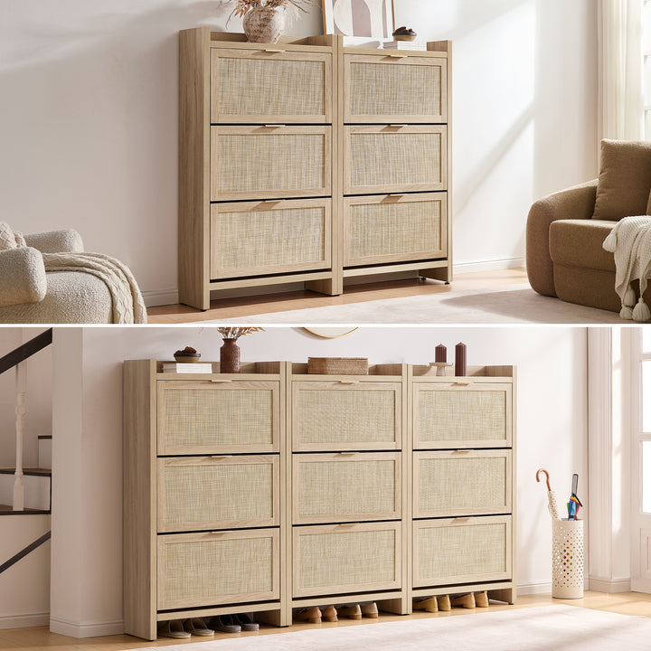 Savanna Flip Shoe Cabinet, 30-Pair Organizer, Set of 2
