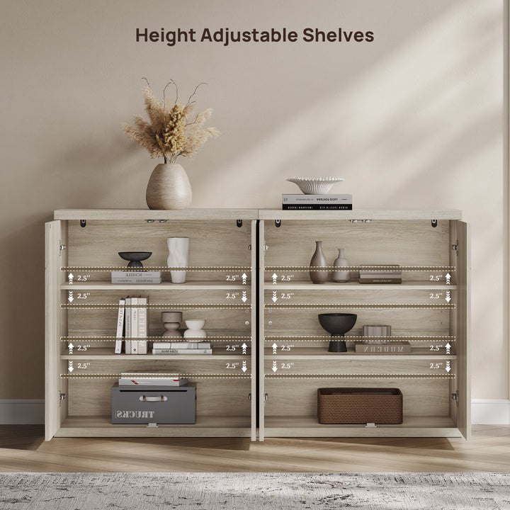 Stria Sideboard Cabinet with 2 Doors, Straight Edge