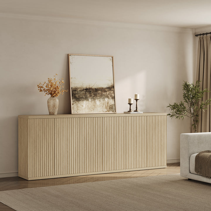 Stria Sideboard with 2 Doors, Fluted Style